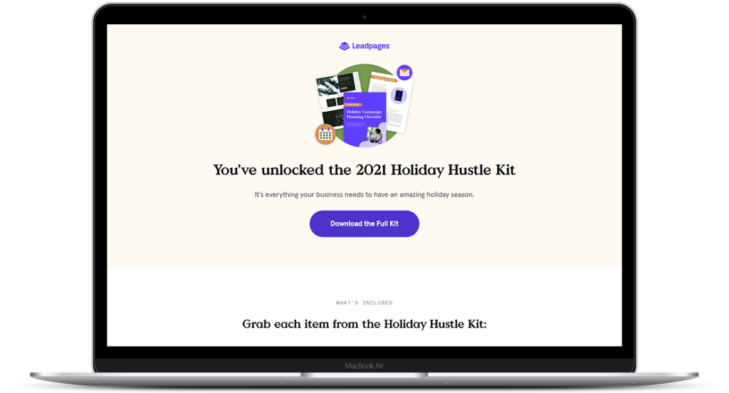 Leadpages Holiday Hustle Kit Mockup